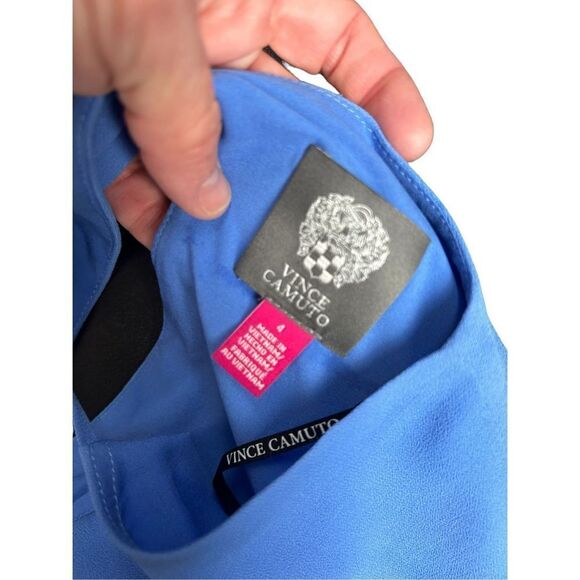 Vince Camuto Women's Pleated Sleeve Float Shift Dress *NOTE DEFECT in pic - SZ 4 - Picture 5 of 14